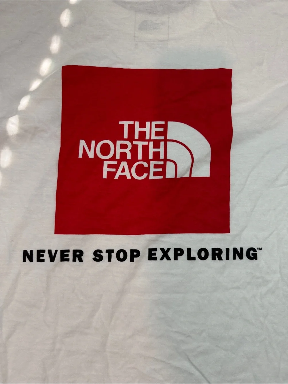 The North Face White Short Sleeve Tee with Black Logo